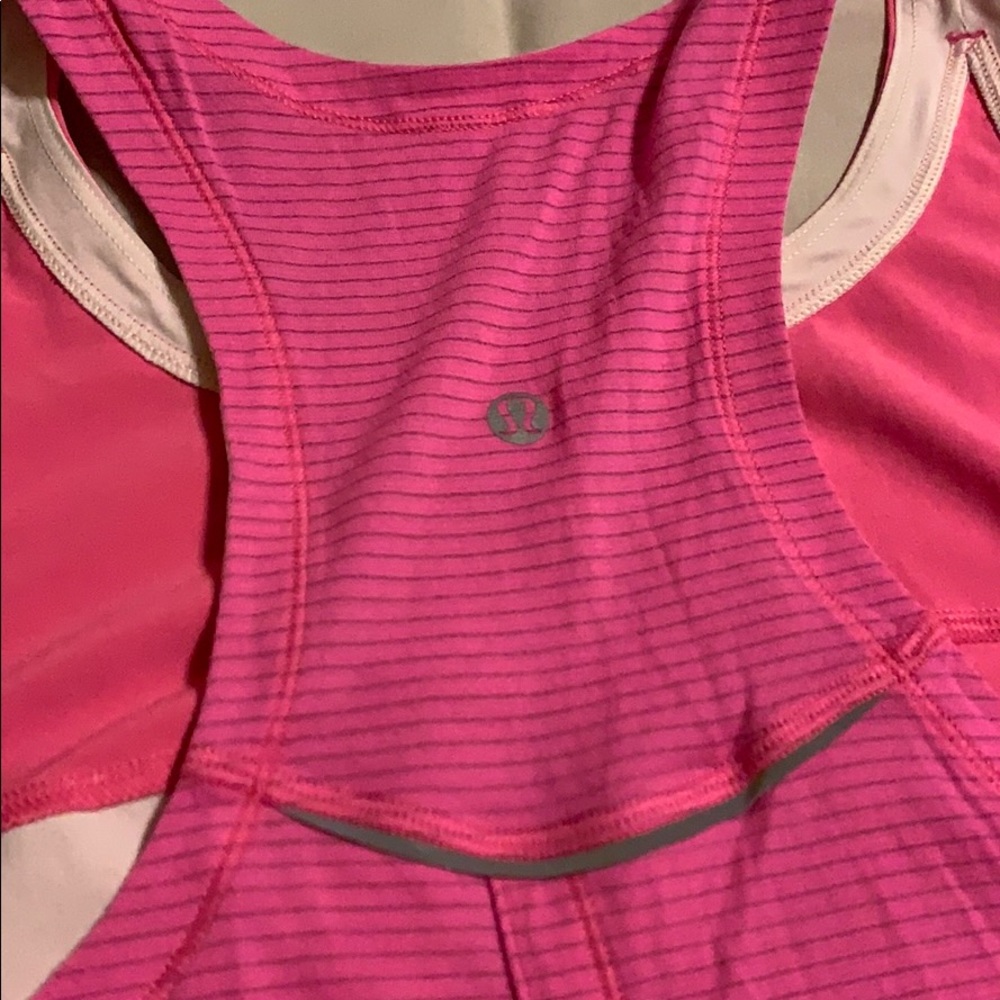 GUC Lululemon pink split back running tank